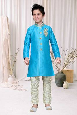 Feeroze Art Silk Kids Kurta Pyjama For Boys 2