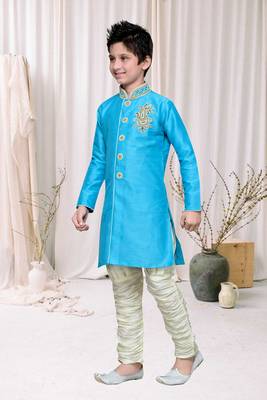 Feeroze Art Silk Kids Kurta Pyjama For Boys 3