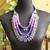 Purple thread wrapped beads necklace