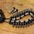 Multi layer thread wrapped beads necklace
