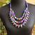 Multi layer thread wrapped beads necklace