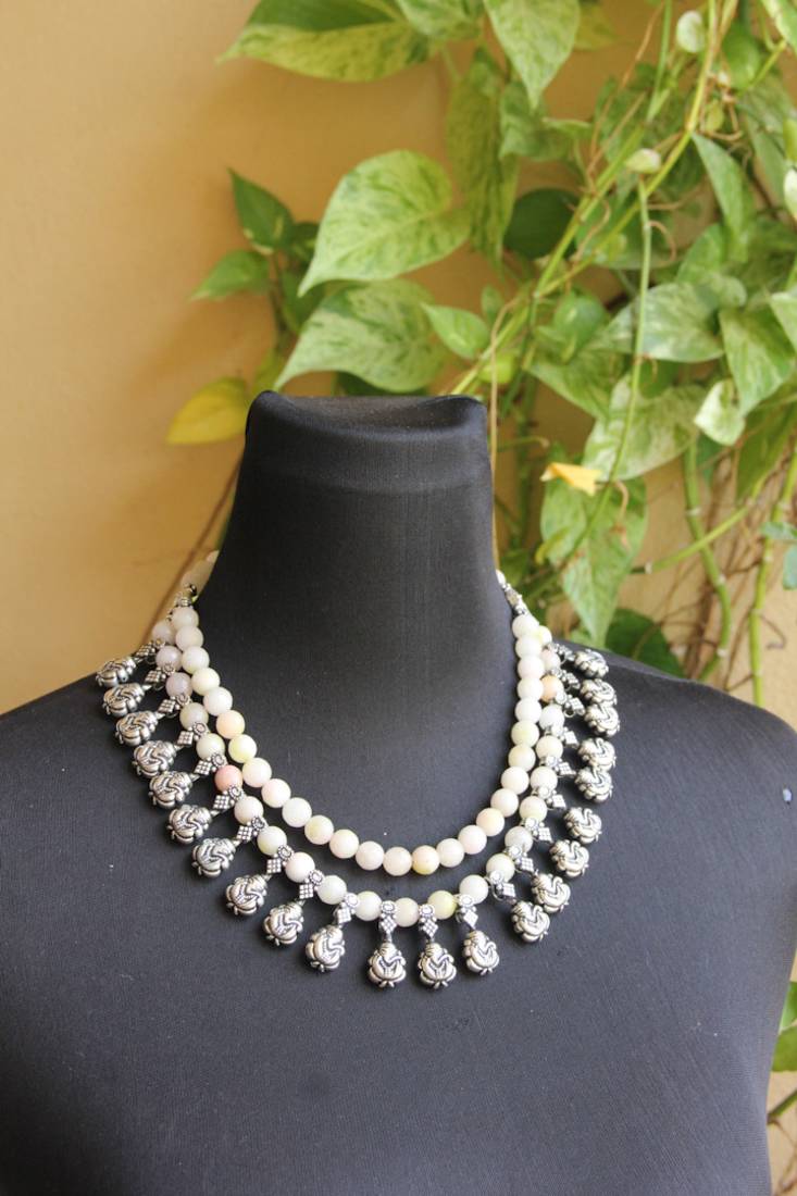double layered oxidized necklace