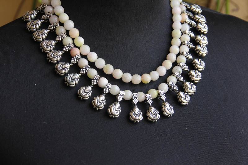 double layered oxidized necklace