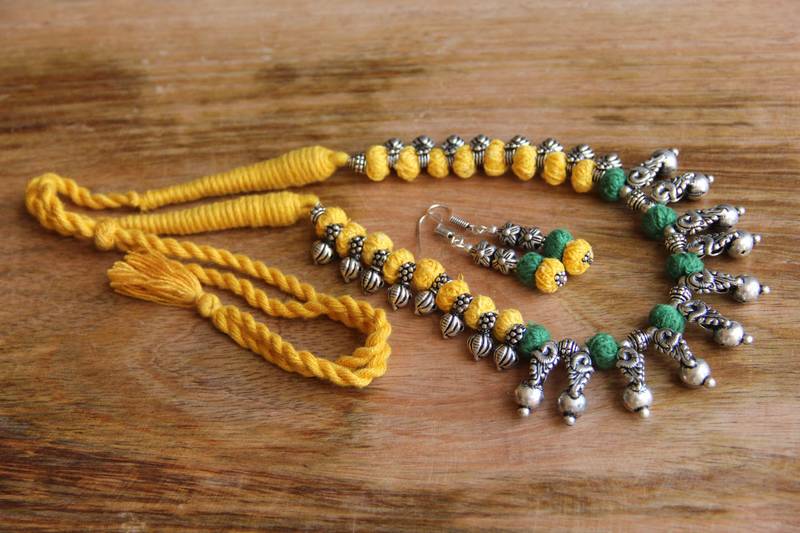 Tribal thread necklace