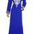 Royal Blue Crystal Embellished Chiffon Kaftan Gown Maxi Jilbab