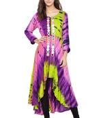 Multicolor embroidered rayon long kurtis