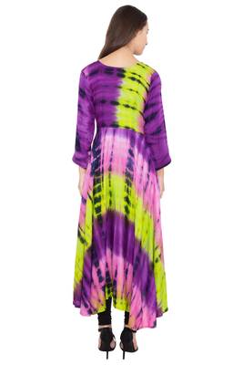 Multicolor embroidered rayon long kurtis 2
