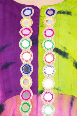 Multicolor embroidered rayon long kurtis 4