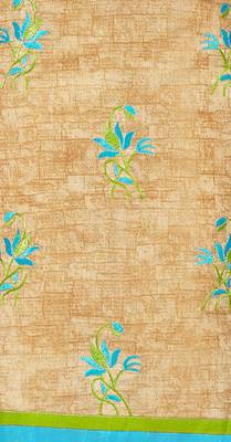  women chanderi Beige embroidery party wear unstiched  salwar suit with dupatta  2