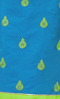  women chanderi Blue embroidery party wear unstiched  salwar suit with dupatta  2