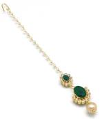 Small Size Maang Tikka With Crystal & Pearl