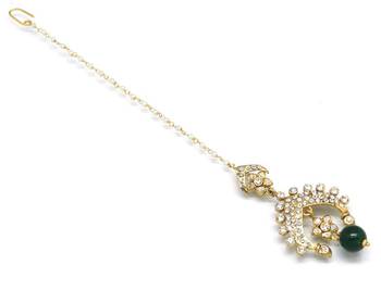 Crown Shaped Maang Tikka With Crystal 2