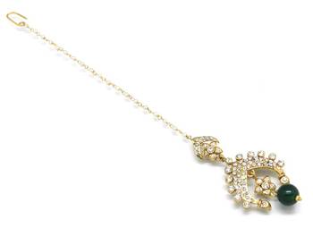 Crown Shaped Maang Tikka With Crystal 3