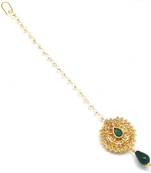 Leaf Work Maang Tikka With Crystal