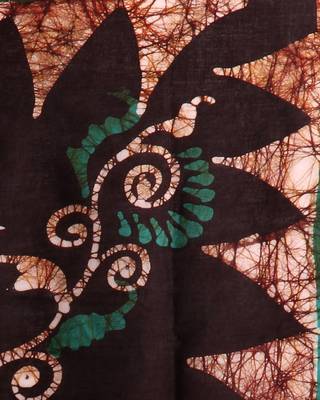 Brown printed cotton saree  3