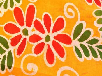 Yellow printed cotton saree with blouse 3