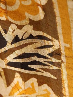 Mehendi printed silk saree with blouse 3