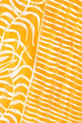 Yellow printed silk saree with blouse 4