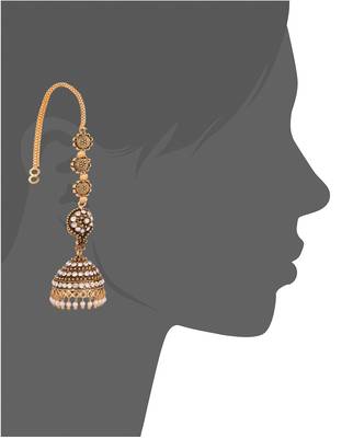 Reeti fashions  - antique finish jhumkas with kaanchain 2