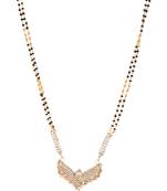 Stone studded traditional with black and golded beads mangalsutra