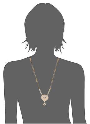 White stone studded heart shape black and golden beads chain mangalsutra 3