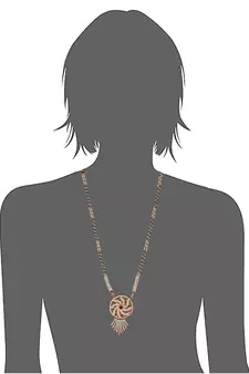 Round motif, white and maroon stone studded mangalsutra