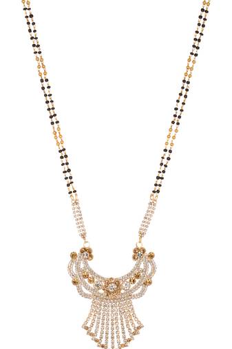 Fine stone danglings with floral motif mangalsutra