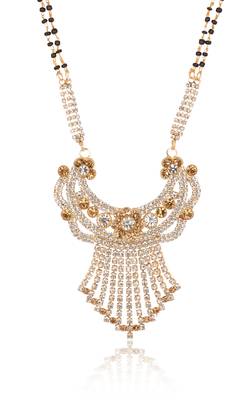 Fine stone danglings with floral motif mangalsutra 2