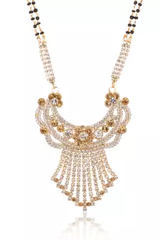 Fine stone danglings with floral motif mangalsutra