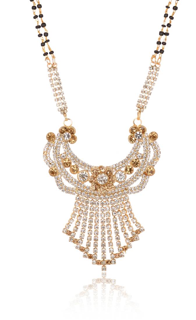 Fine stone danglings with floral motif mangalsutra