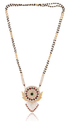 White and maroon stone studded mangalsutra 1