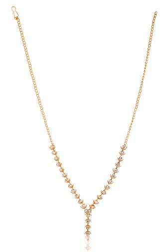 Elegant Stone Studded Golden Fashion Necklace For Girls