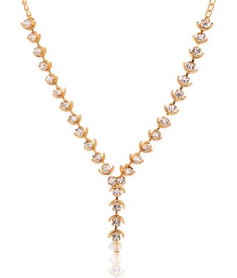 Elegant Stone Studded Golden Fashion Necklace For Girls 2