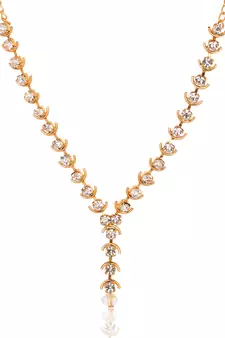 Elegant Stone Studded Golden Fashion Necklace For Girls