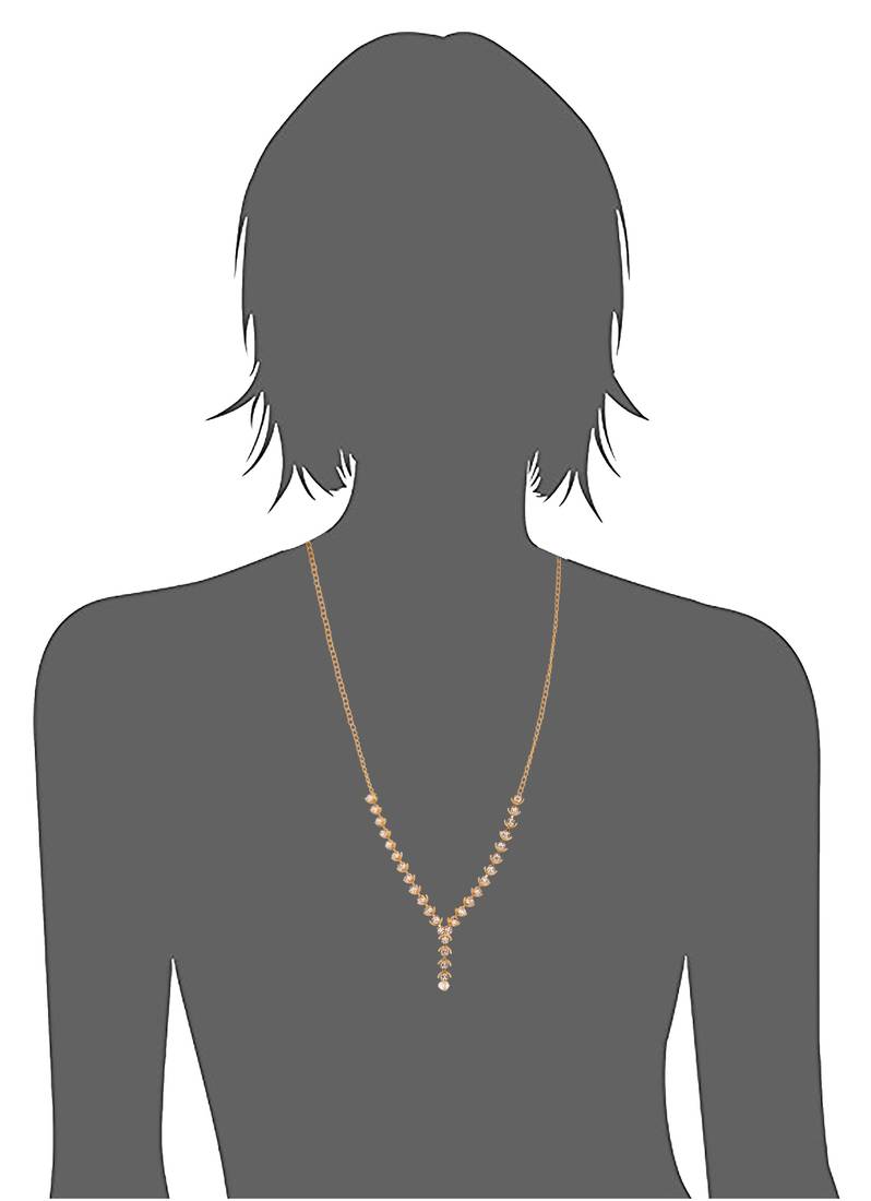 Elegant Stone Studded Golden Fashion Necklace For Girls