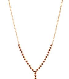 Elegant Maroon Stone Studded Golden Fashion Necklace