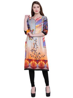 Multicolor printed rayon kurti 1