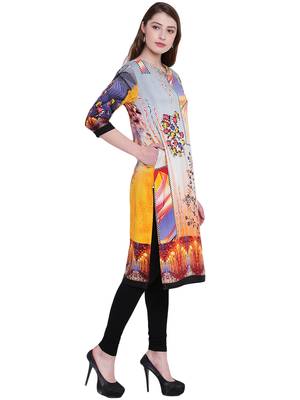 Multicolor printed rayon kurti 4
