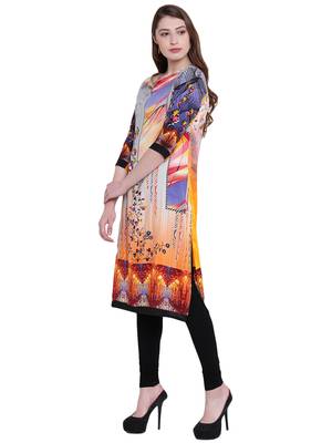 Multicolor printed rayon kurti 5