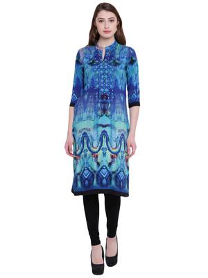 Multicolor printed rayon kurti 1