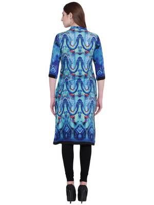 Multicolor printed rayon kurti 2