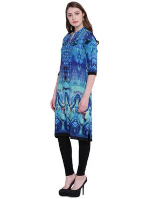 Multicolor printed rayon kurti 4