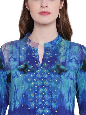 Multicolor printed rayon kurti 5