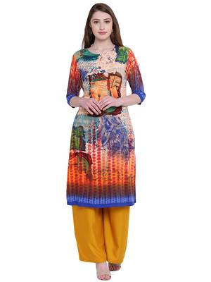 Multicolor printed rayon kurti 1