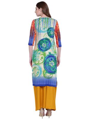 Multicolor printed rayon kurti 2