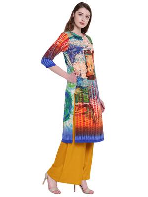 Multicolor printed rayon kurti 3