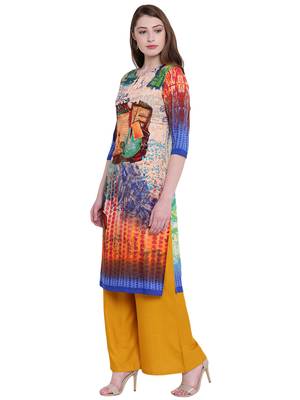 Multicolor printed rayon kurti 4