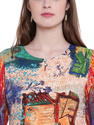 Multicolor printed rayon kurti 5