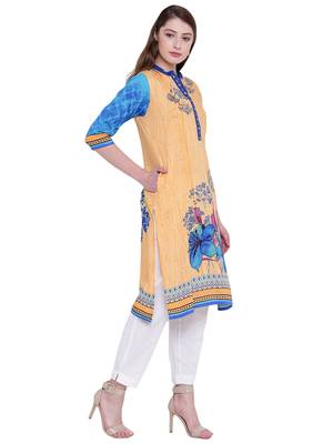Multicolor printed rayon kurti 3