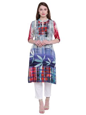 Multicolor printed rayon kurti 1